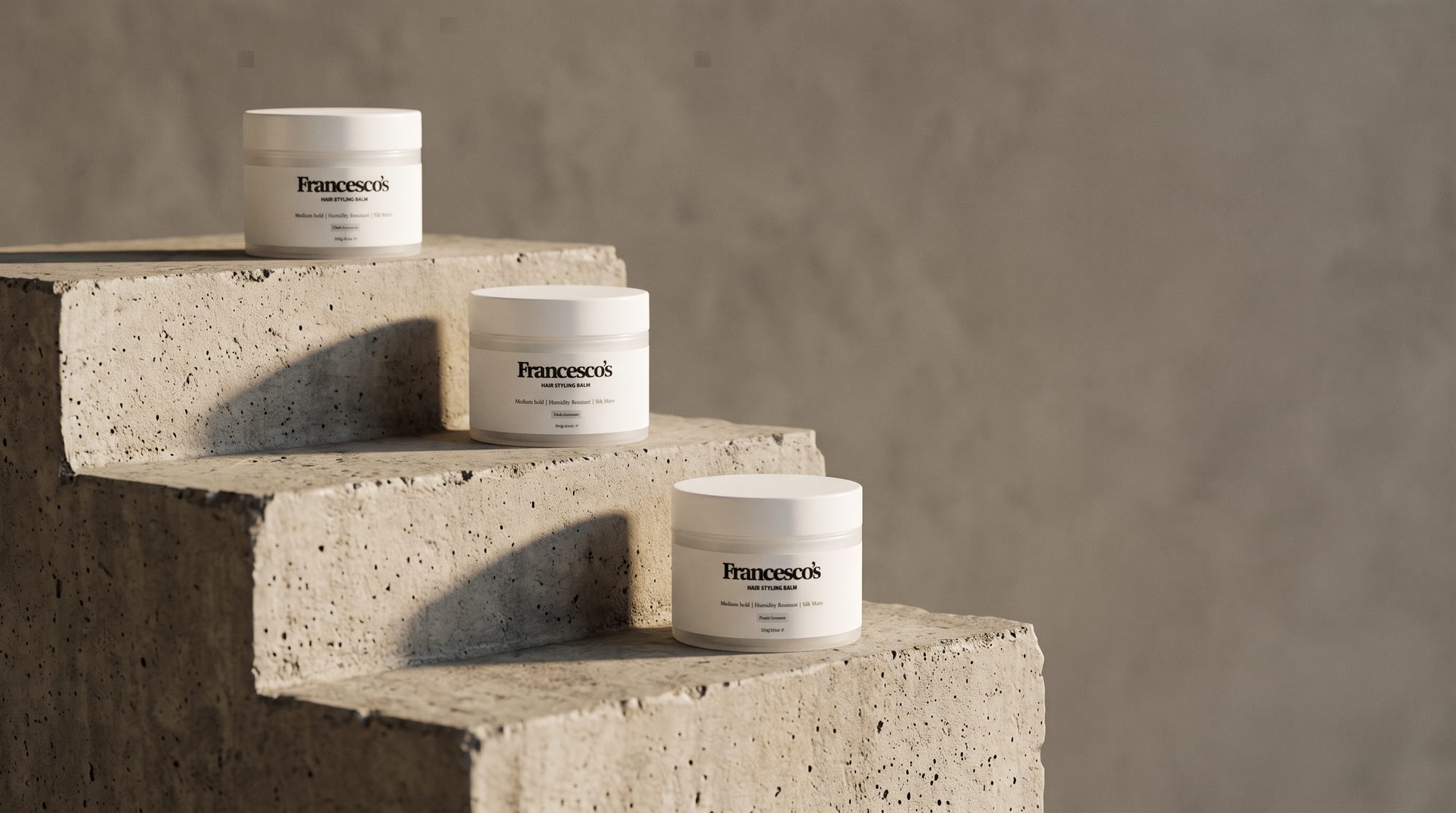 Three jars on concrete steps